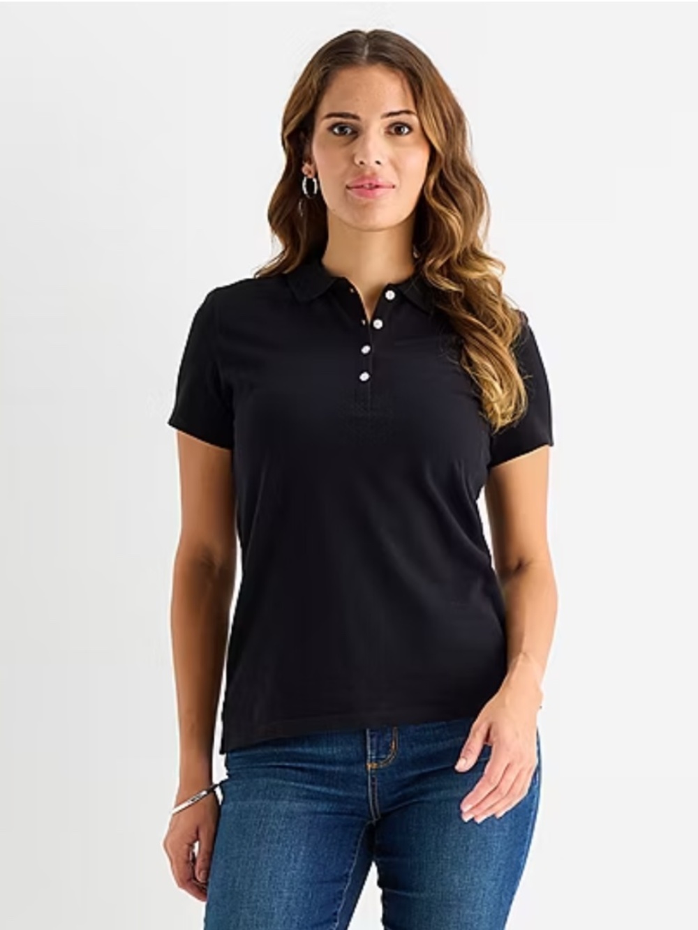 St. John's Bay Womens Short Sleeve Polo Shirt in size Medium